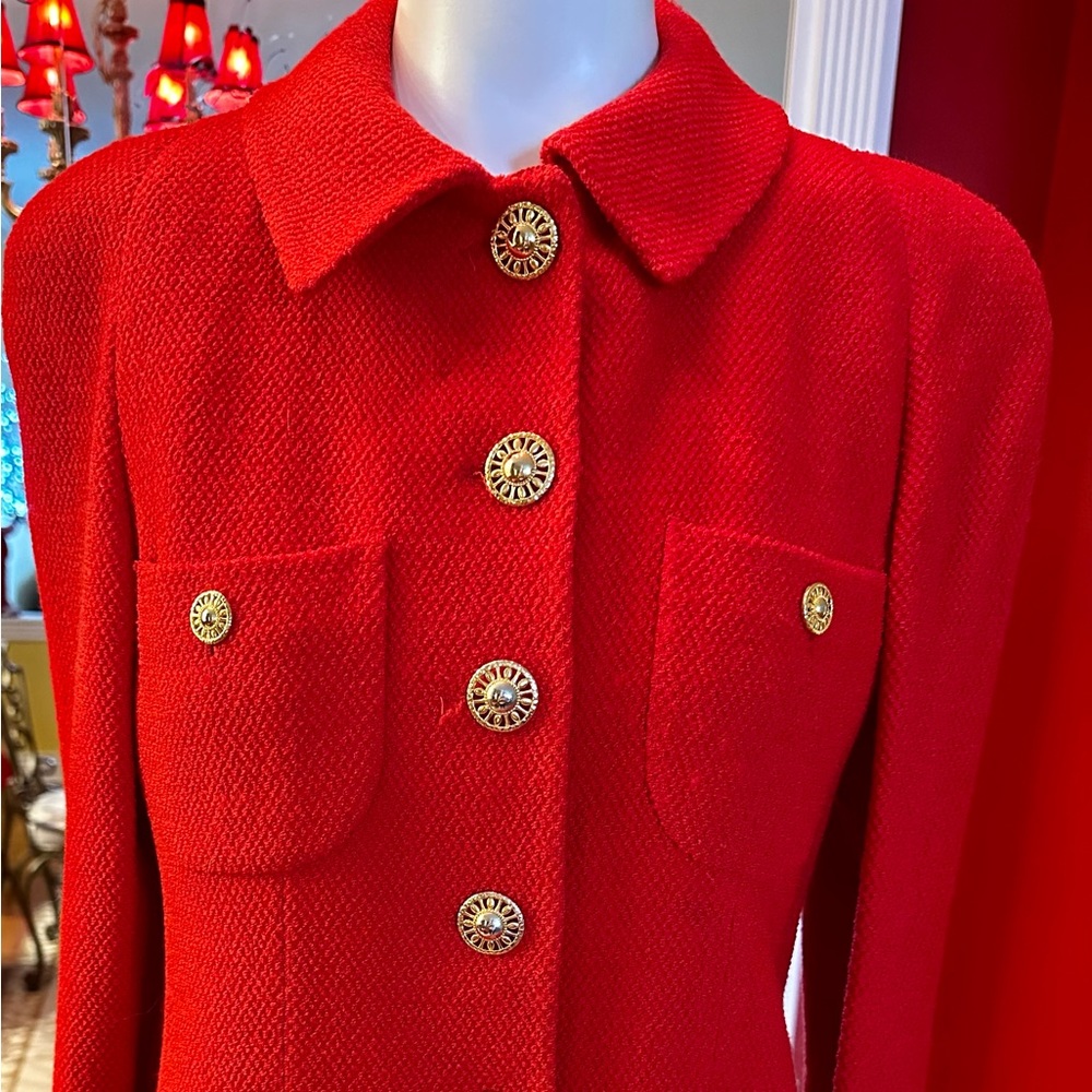CLAIRE PARIS WOOL LONG JACKET WITH MATCHING SKIRT